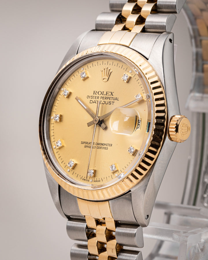 Rolex Stainless Steel and 18k Yellow Gold Datejust (16013)