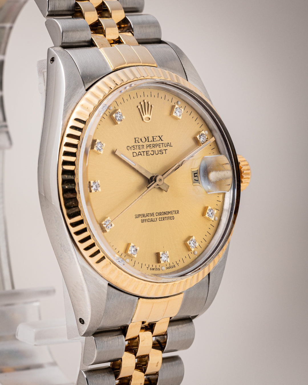 Rolex Stainless Steel and 18k Yellow Gold Datejust (16013)