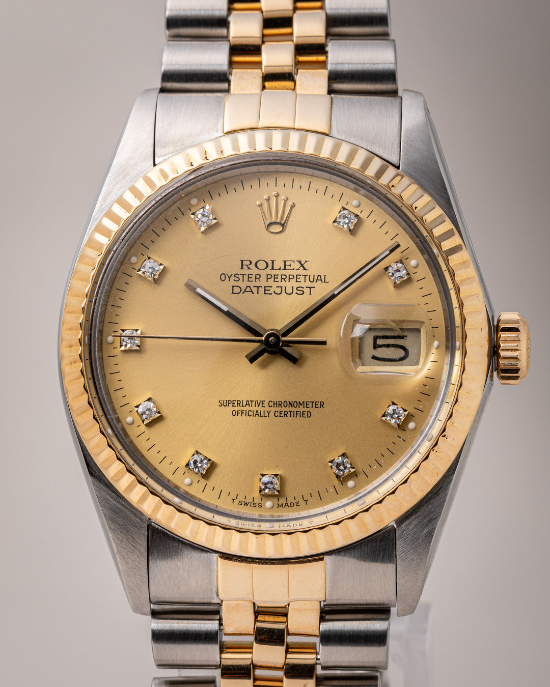 Rolex Stainless Steel and 18k Yellow Gold Datejust (16013)