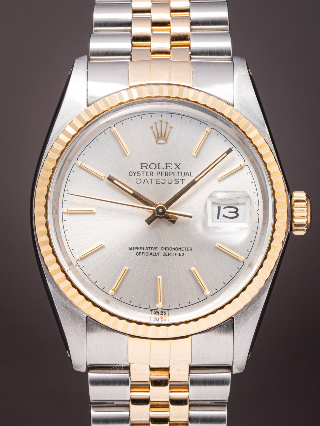 Rolex Stainless Steel and 18k Yellow Gold Datejust (16013)