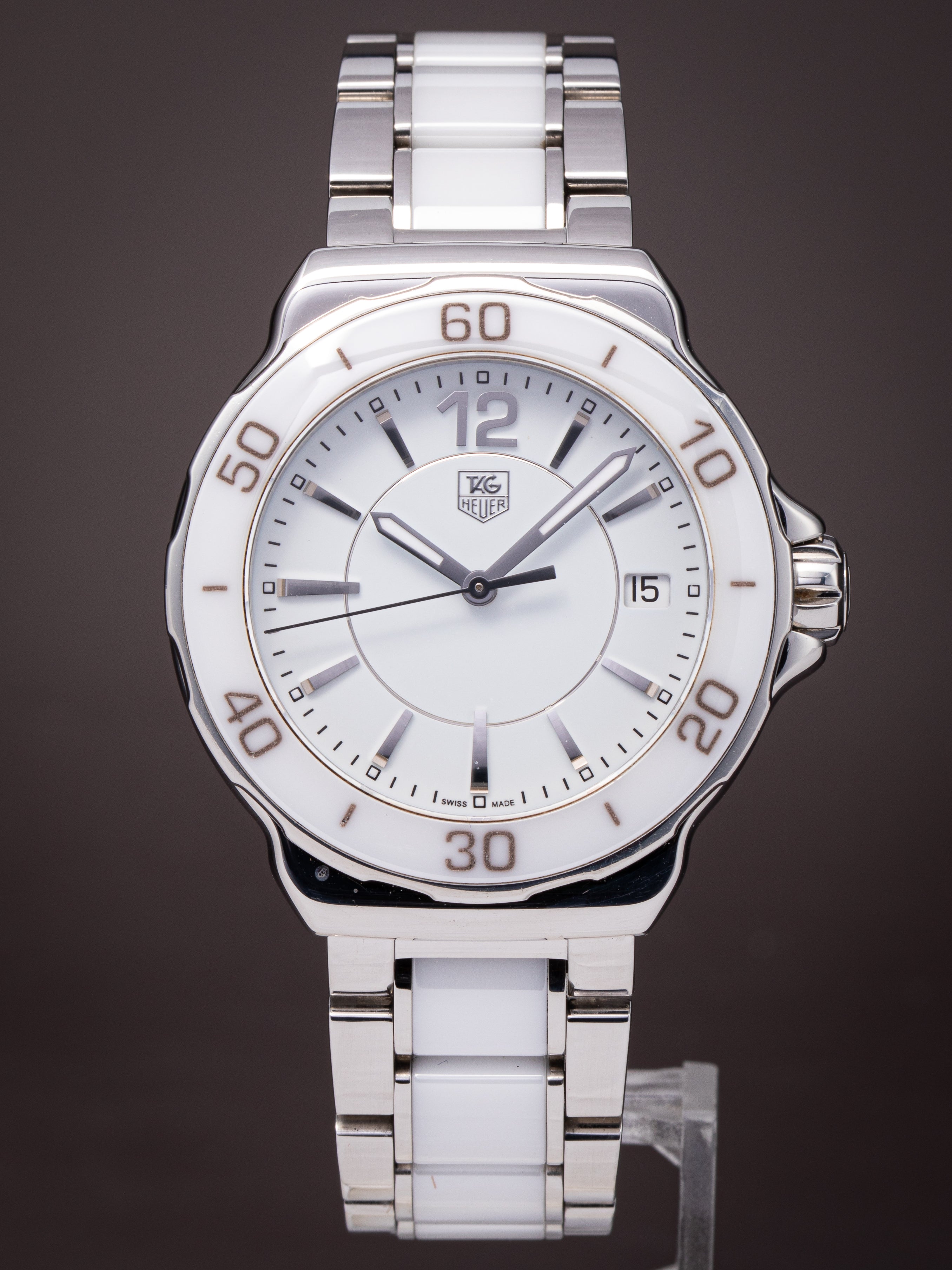 【ぐち】TAG HEUER フォーミュラ1 クォーツ 白文字盤 TAG Heuer Stainless Steel and Ceramic Women's Formula 1 Quartz