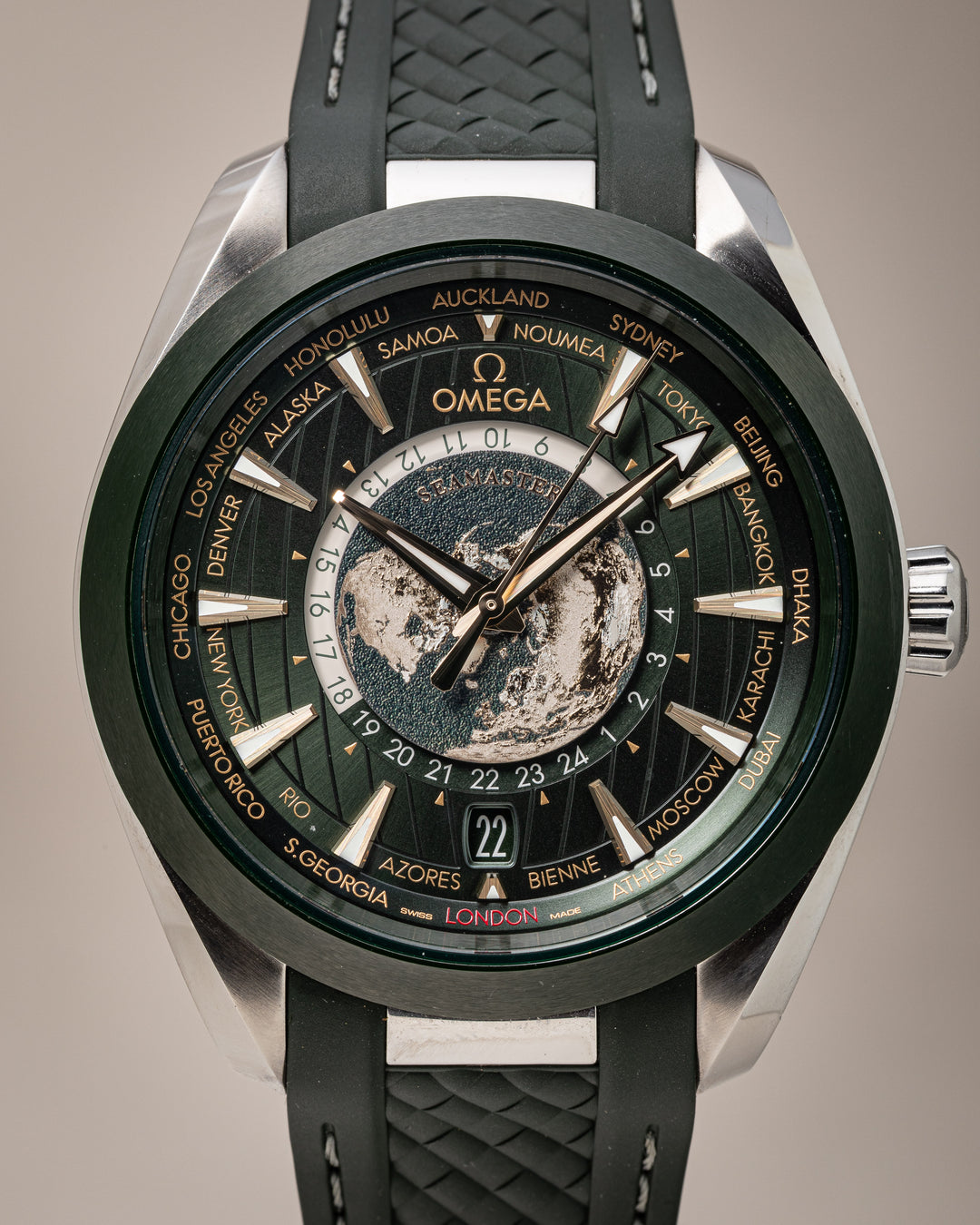 Omega Stainless Steel Seamaster Aqua Terra Worldtimer