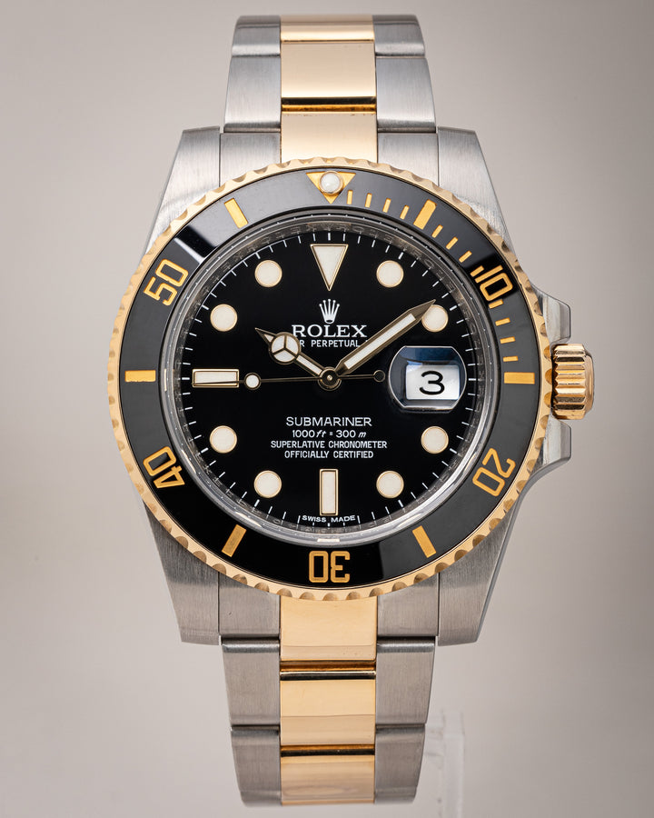 Rolex Stainless Steel and 18k Yellow Gold Submariner Date (116613LN)