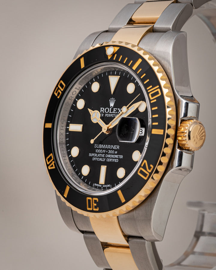 Rolex Stainless Steel and 18k Yellow Gold Submariner Date (116613LN)