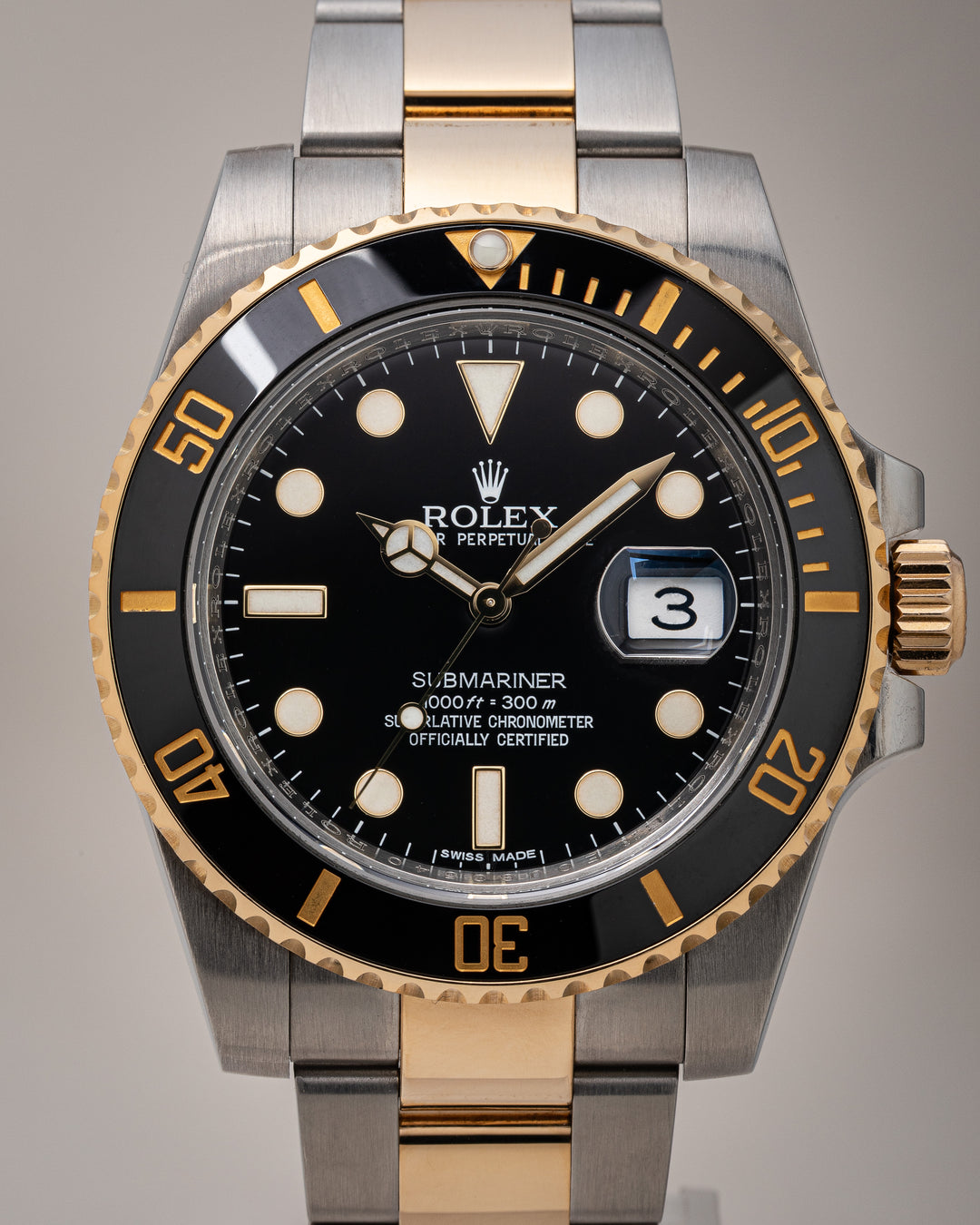 Rolex Stainless Steel and 18k Yellow Gold Submariner Date (116613LN)