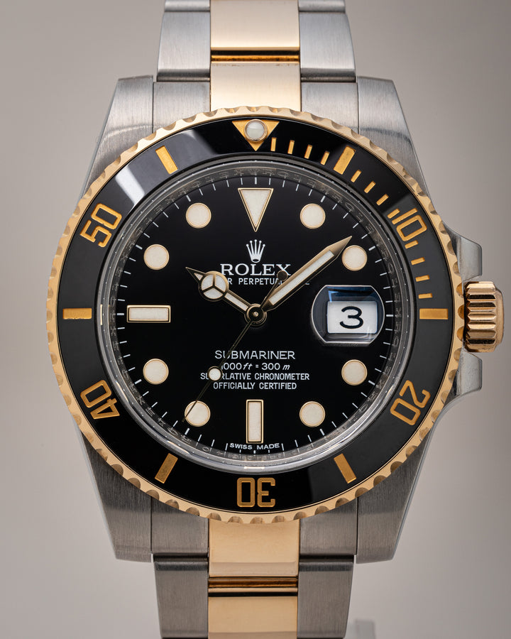 Rolex Stainless Steel and 18k Yellow Gold Submariner Date (116613LN)