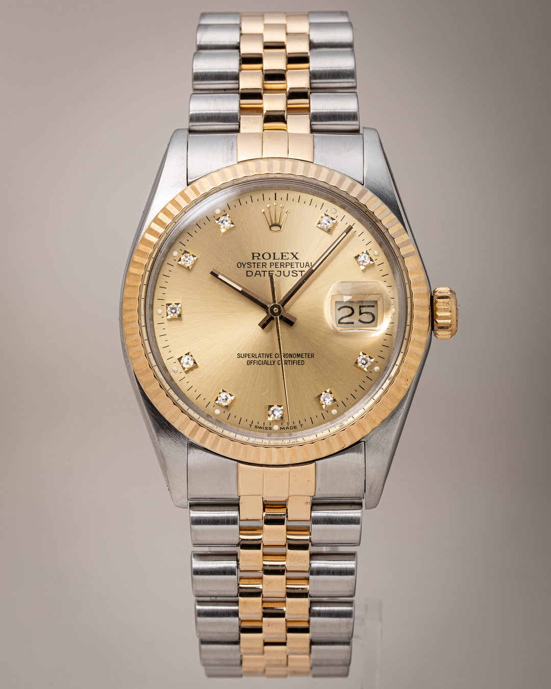 Rolex Stainless Steel and 18k Yellow Gold Datejust (16013)