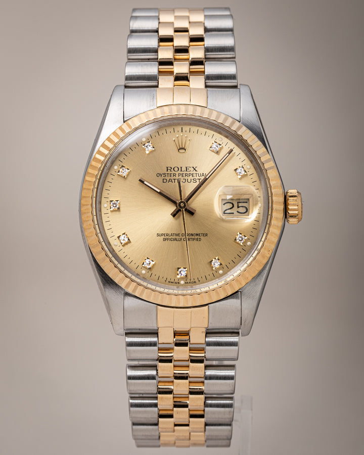Rolex Stainless Steel and 18k Yellow Gold Datejust (16013)