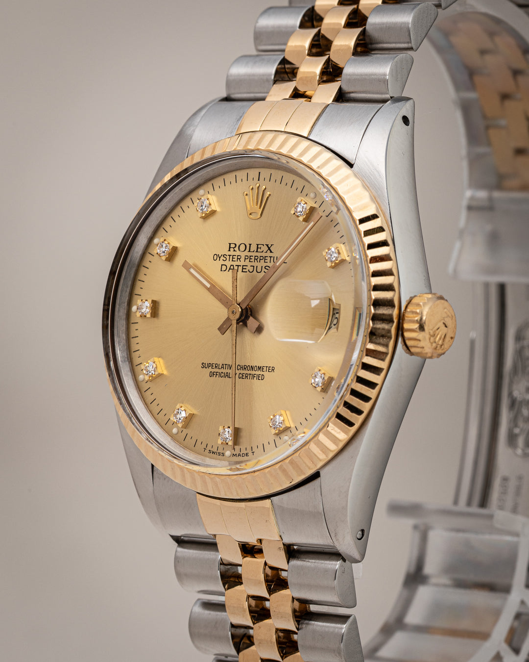 Rolex Stainless Steel and 18k Yellow Gold Datejust (16013)