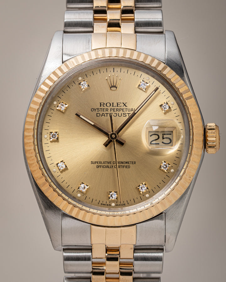 Rolex Stainless Steel and 18k Yellow Gold Datejust (16013)