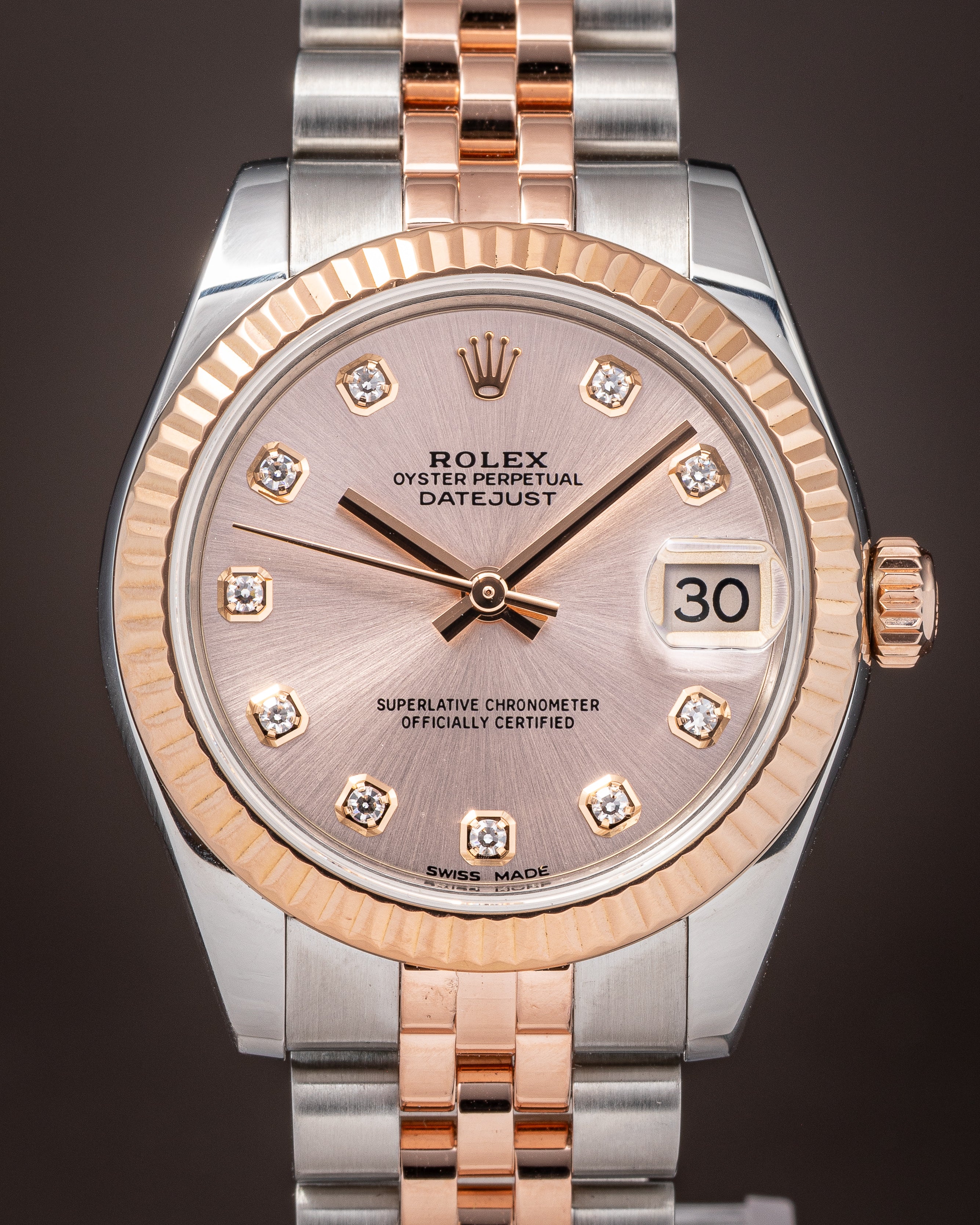 Rolex Stainless Steel and 18k Rose Gold Women's Datejust (178271