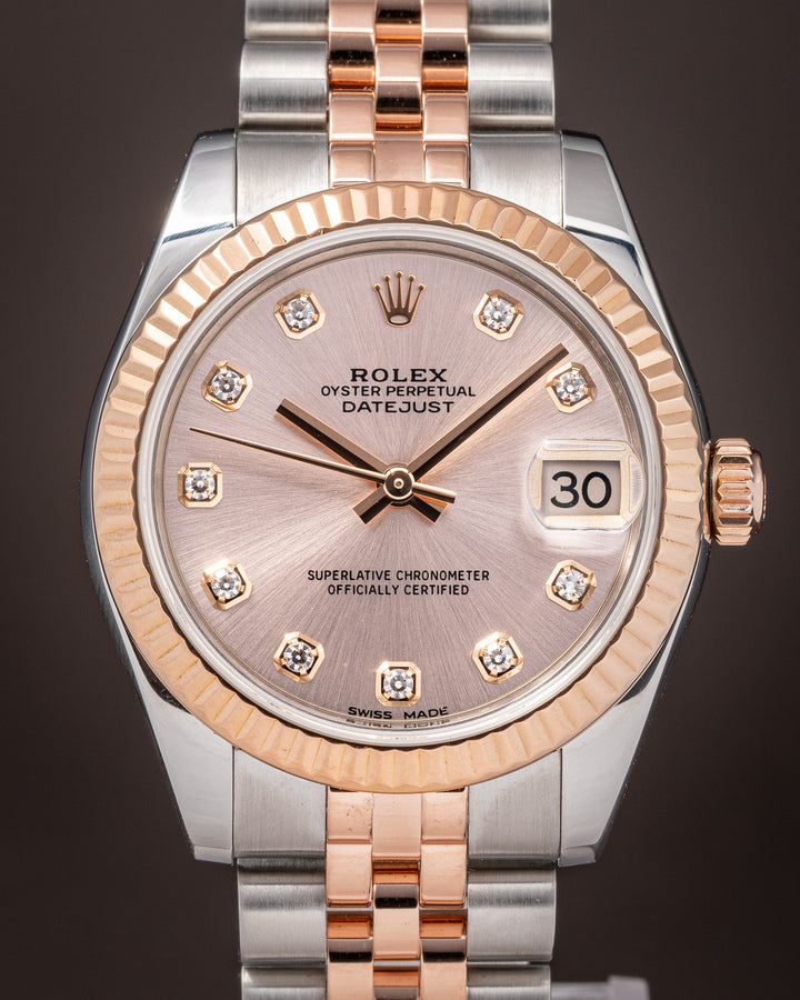 Rolex Stainless Steel and 18k Rose Gold Women's Datejust (178271)