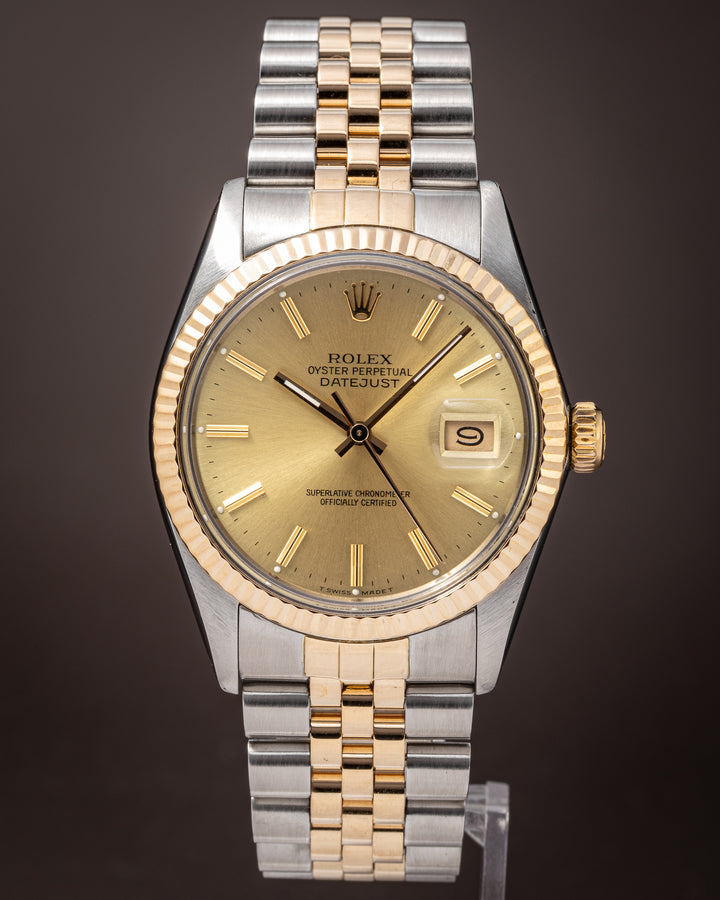 Rolex Stainless Steel and 18k Yellow Gold Datejust (16013)