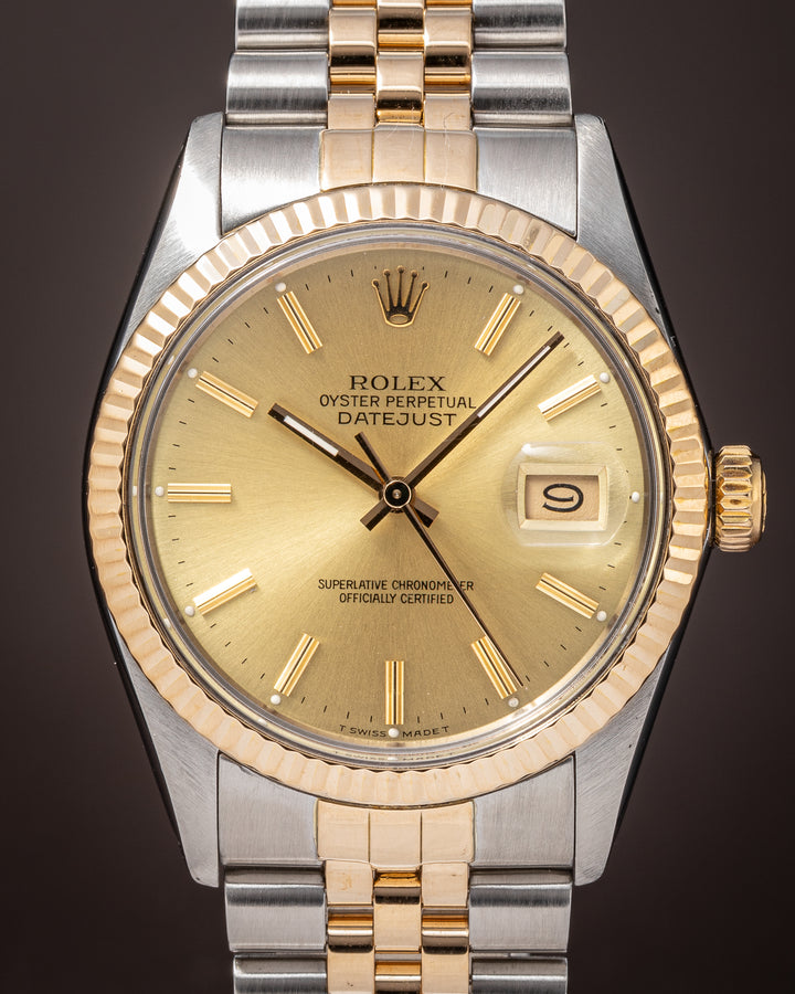 Rolex Stainless Steel and 18k Yellow Gold Datejust (16013)