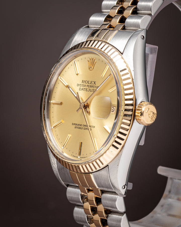 Rolex Stainless Steel and 18k Yellow Gold Datejust (16013)