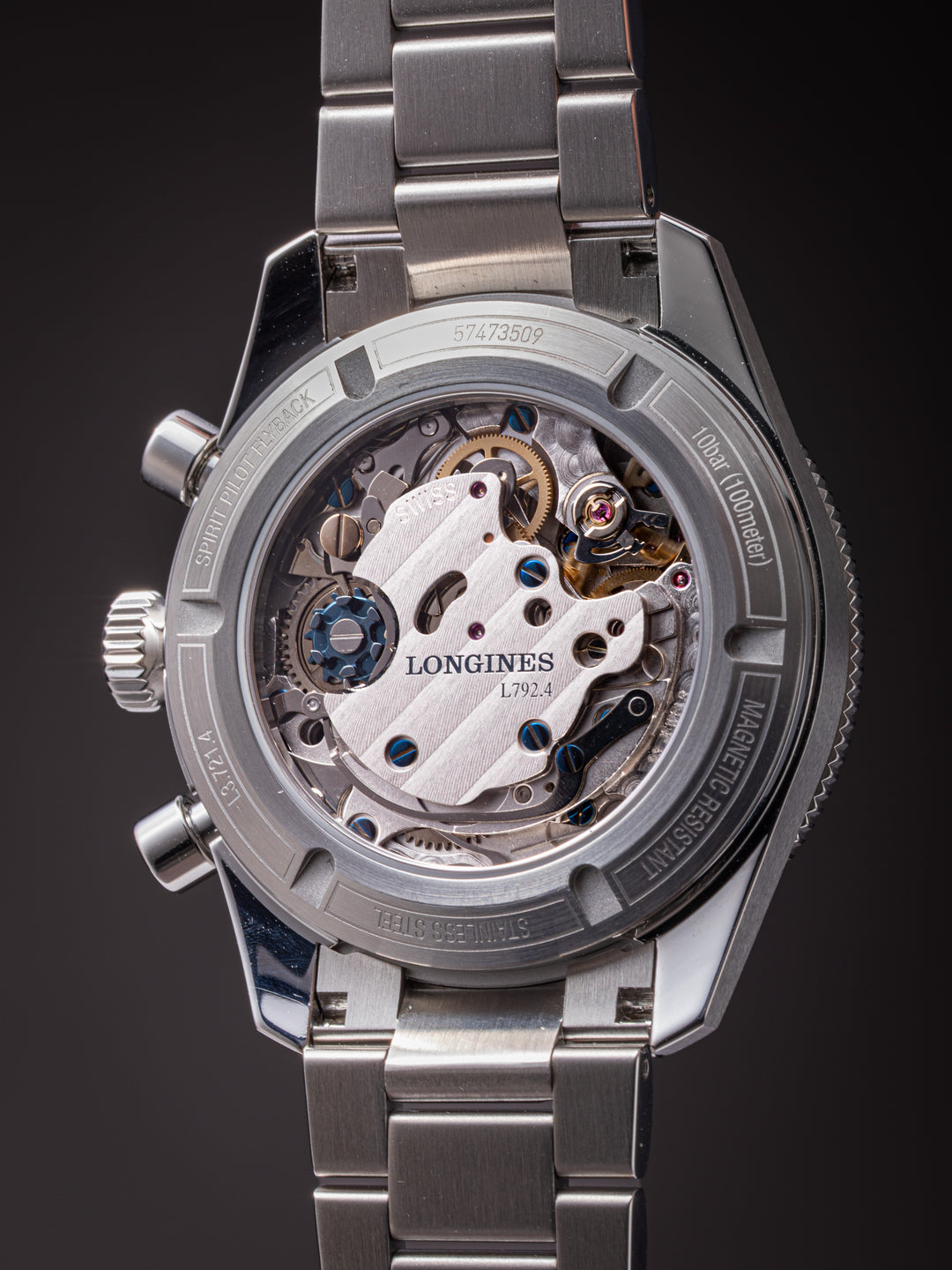 Longines Stainless Steel Spirit Pilot Flyback Chronograph (L3.721.4.53.6)