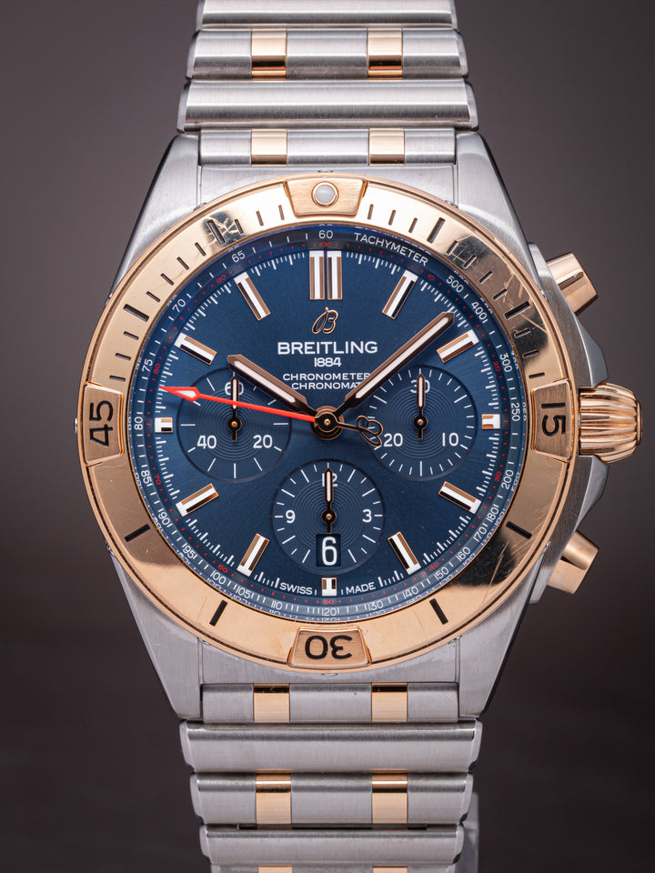 Breitling Stainless Steel and 18k Rose Gold Chronomat B01 42 (UB0134)