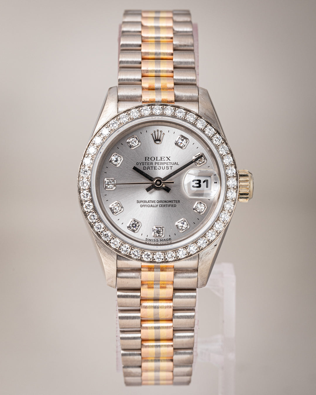 Rolex 18k White Gold Women's Datejust "Tridor" (69179B)