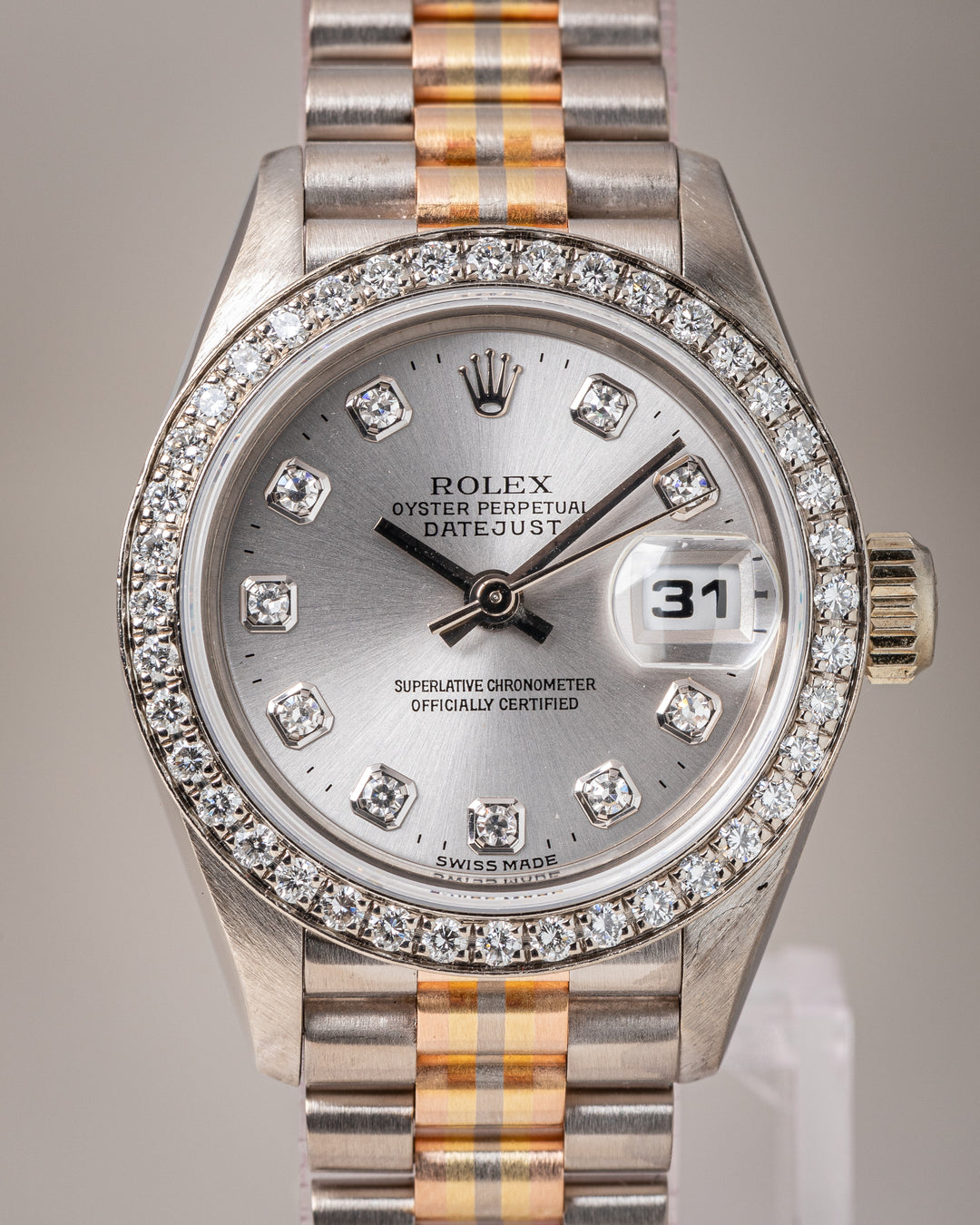 Rolex 18k White Gold Women's Datejust "Tridor" (69179B)