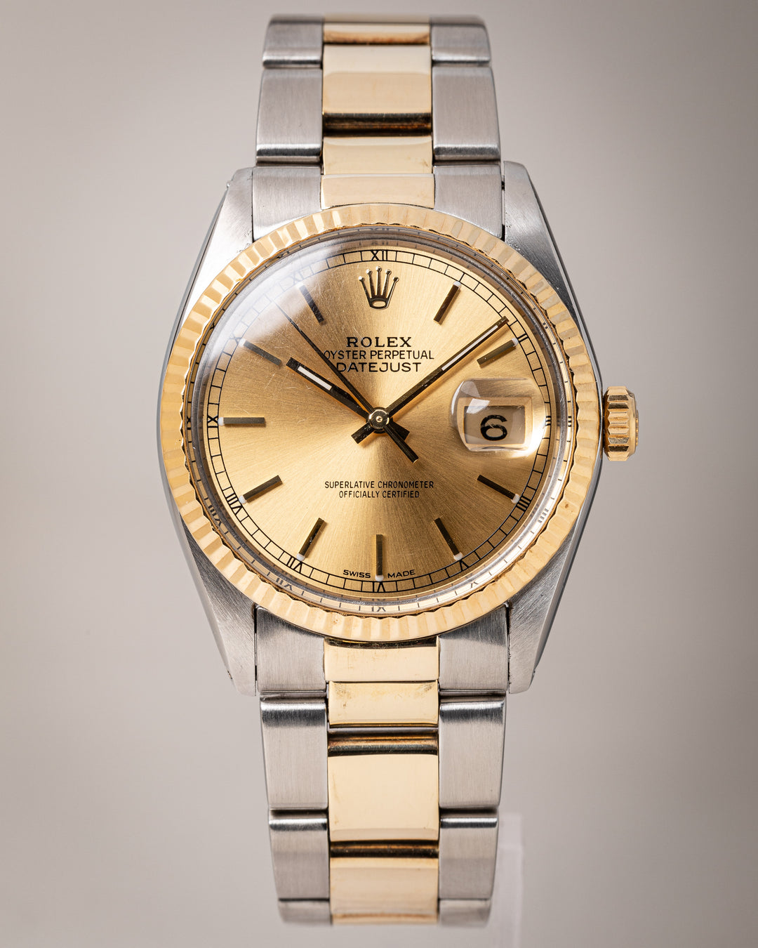 Rolex Stainless Steel and 14k Yellow Gold Datejust (16013)