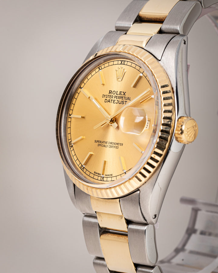 Rolex Stainless Steel and 14k Yellow Gold Datejust (16013)