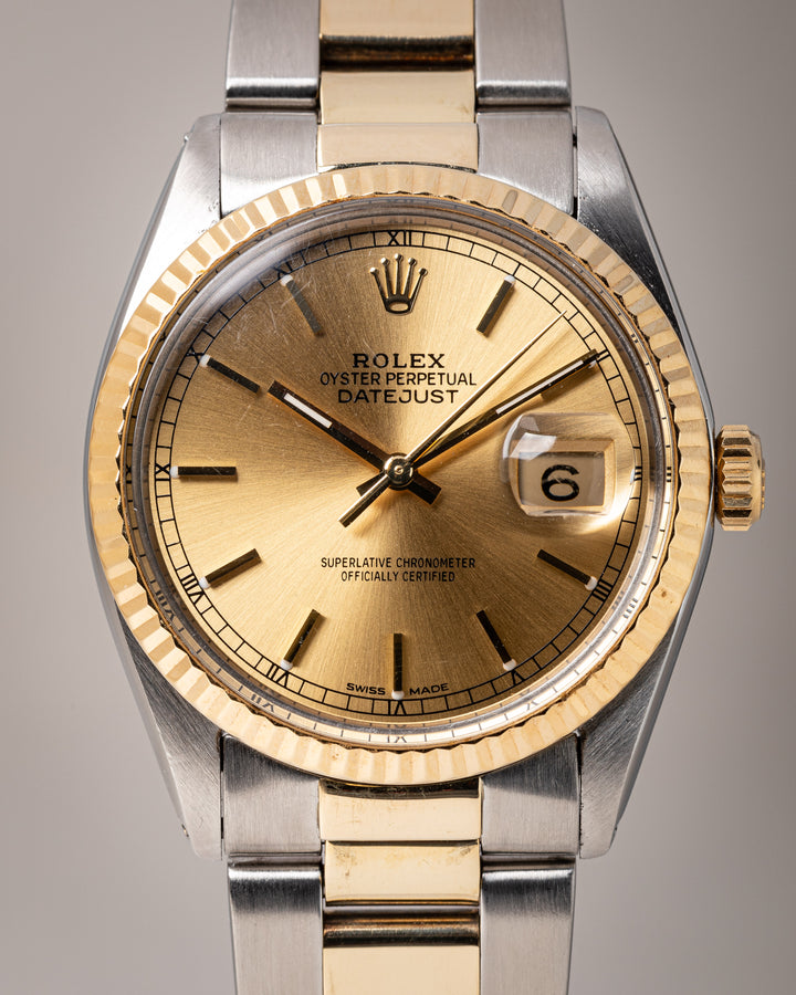 Rolex Stainless Steel and 14k Yellow Gold Datejust (16013)