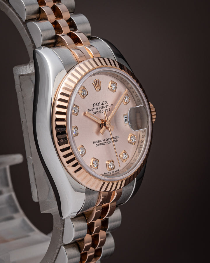Rolex Stainless Steel and 18k Rose Gold Women's Datejust (179171)