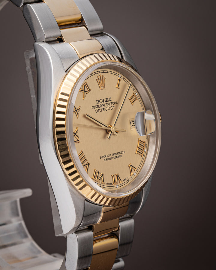 Rolex Stainless Steel and 18k Yellow Gold Datejust (16233)