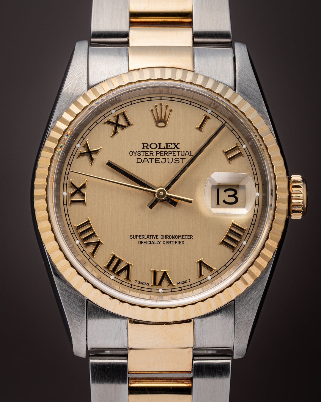 Rolex Stainless Steel and 18k Yellow Gold Datejust (16233)
