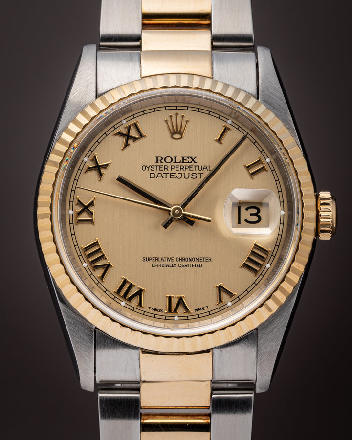 Rolex Stainless Steel and 18k Yellow Gold Datejust (16233)