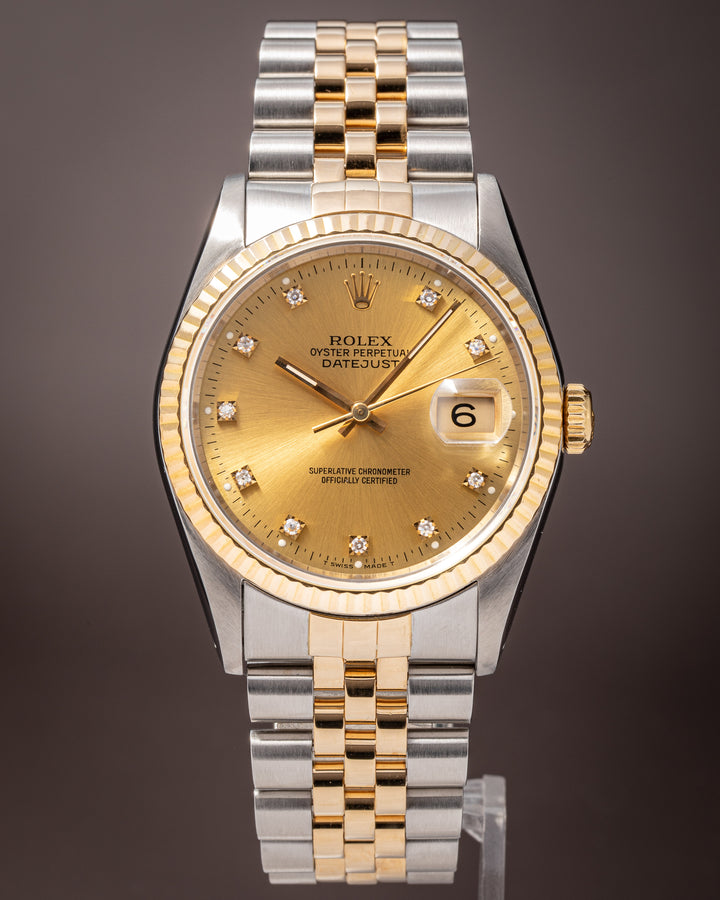 Rolex Stainless Steel and 18k Yellow Gold Datejust (16233)