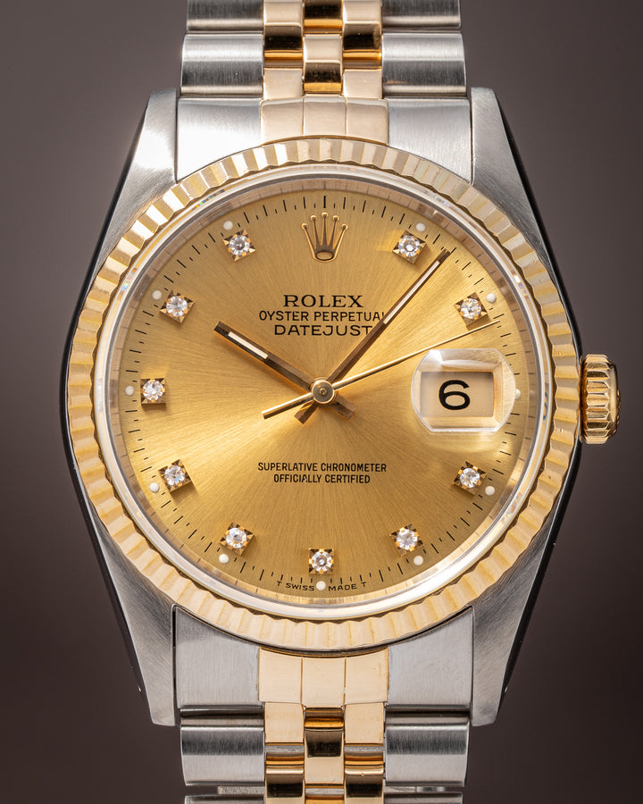 Rolex Stainless Steel and 18k Yellow Gold Datejust (16233)