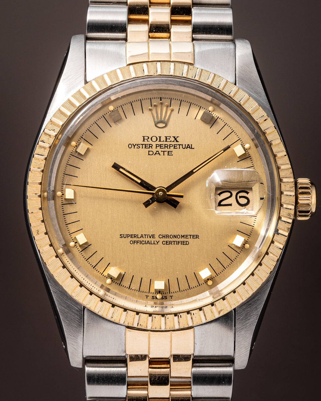Rolex Stainless Steel and Yellow Gold Date (15053)