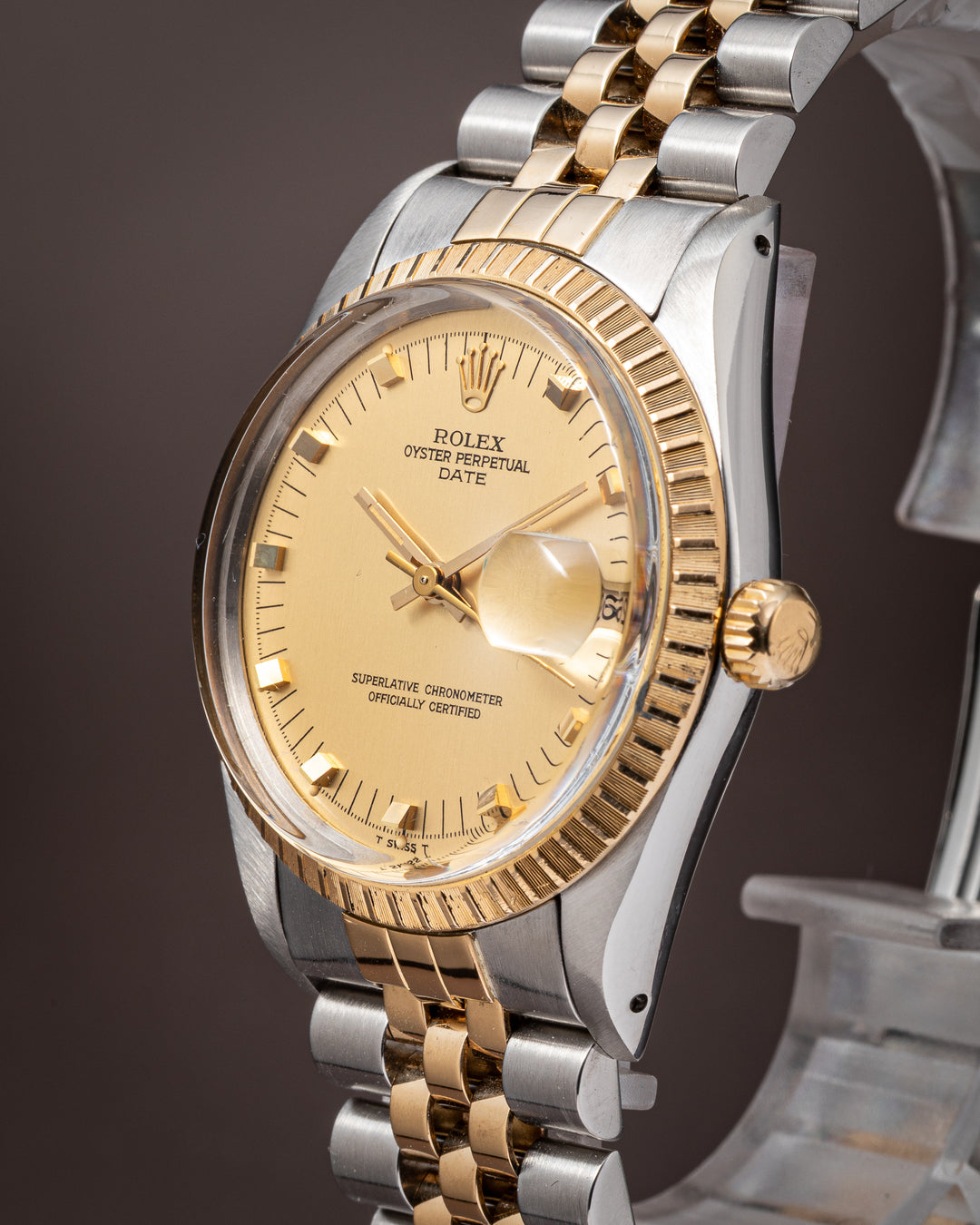 Rolex Stainless Steel and Yellow Gold Date (15053)