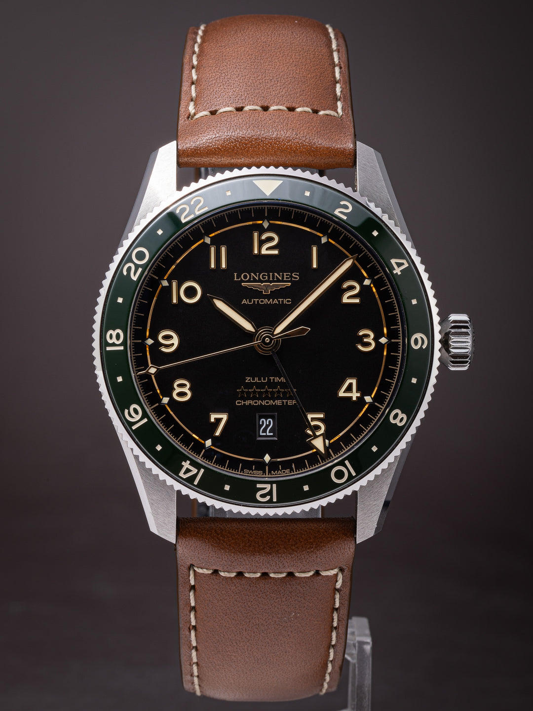 Longines Stainless Steel Spirit Zulu Time GMT Automatic (L3.812.4.63.2)
