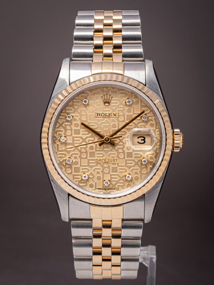 Rolex Stainless Steel and 18k Yellow Gold Datejust (16233)