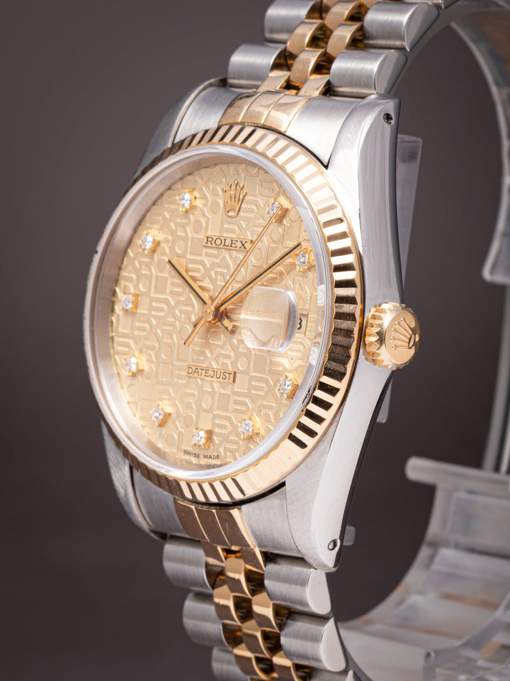 Rolex Stainless Steel and 18k Yellow Gold Datejust (16233)