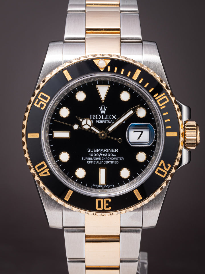 Rolex Stainless Steel and 18k Yellow Gold Submariner Date (116613LN)