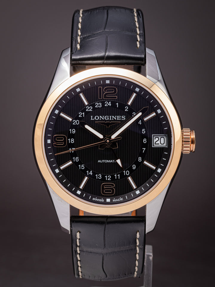 Longines Stainless Steel and 18k Rose Gold Conquest Classic GMT Automatic (L2.799.5.56.3)
