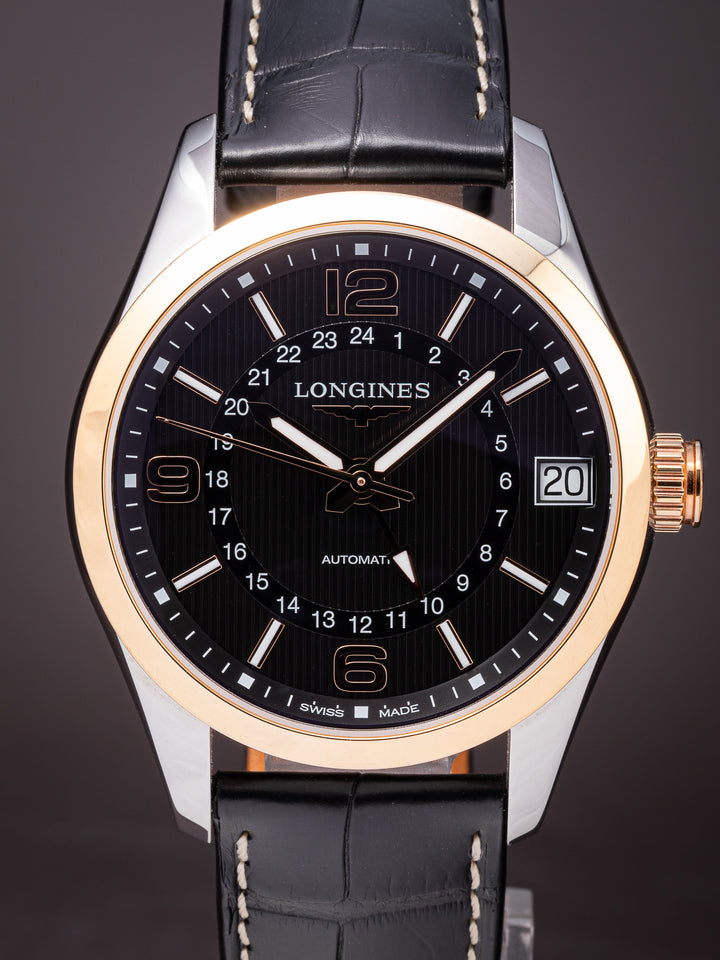 Longines Stainless Steel and 18k Rose Gold Conquest Classic GMT Automatic (L2.799.5.56.3)