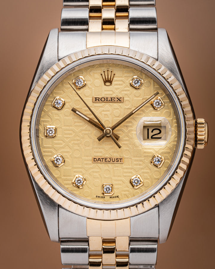 Rolex Stainless Steel and 18k Yellow Gold Datejust (16233)