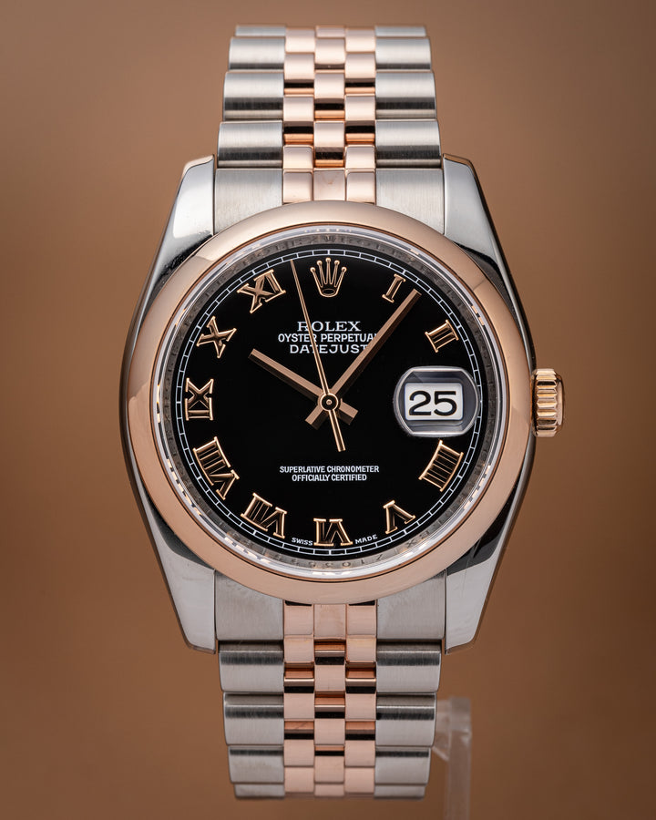 Rolex Stainless Steel and 18k Rose Gold Datejust (116201)