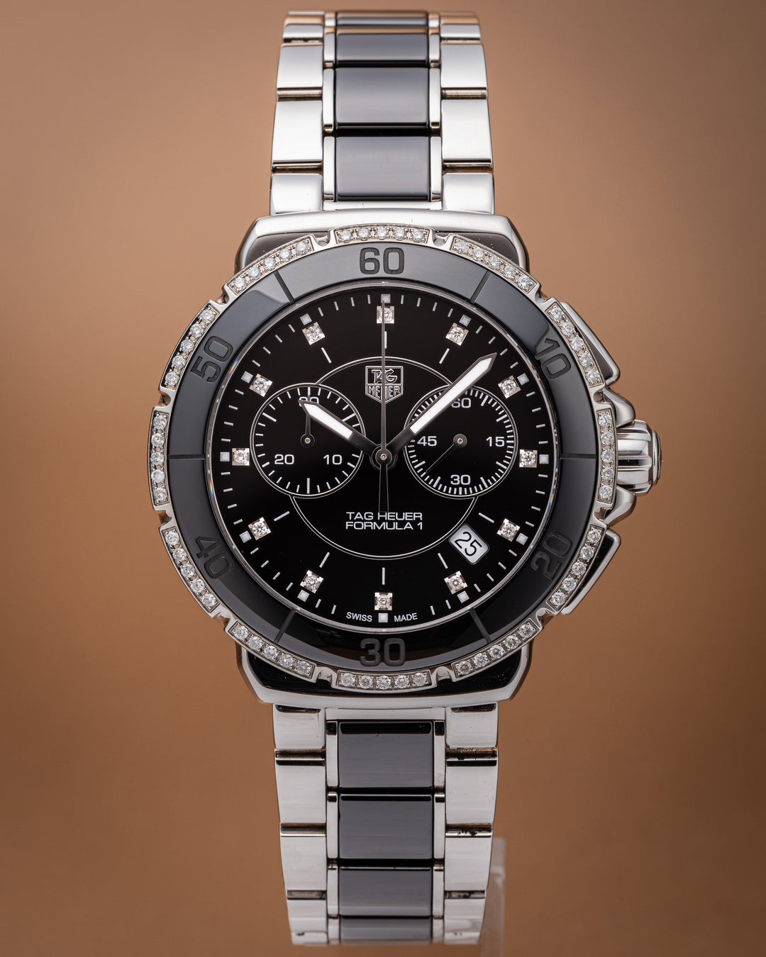TAG Heuer Stainless Steel and Ceramic Women's Formula 1 Quartz Chronograph (CAH1212)
