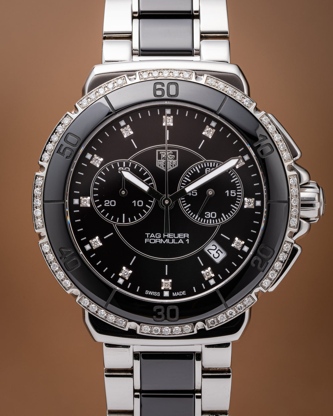 TAG Heuer Stainless Steel and Ceramic Women's Formula 1 Quartz Chronograph (CAH1212)