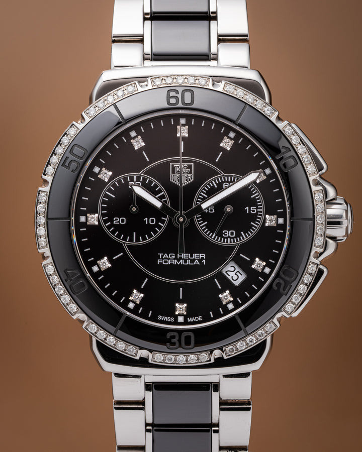 TAG Heuer Stainless Steel and Ceramic Women's Formula 1 Quartz Chronograph (CAH1212)