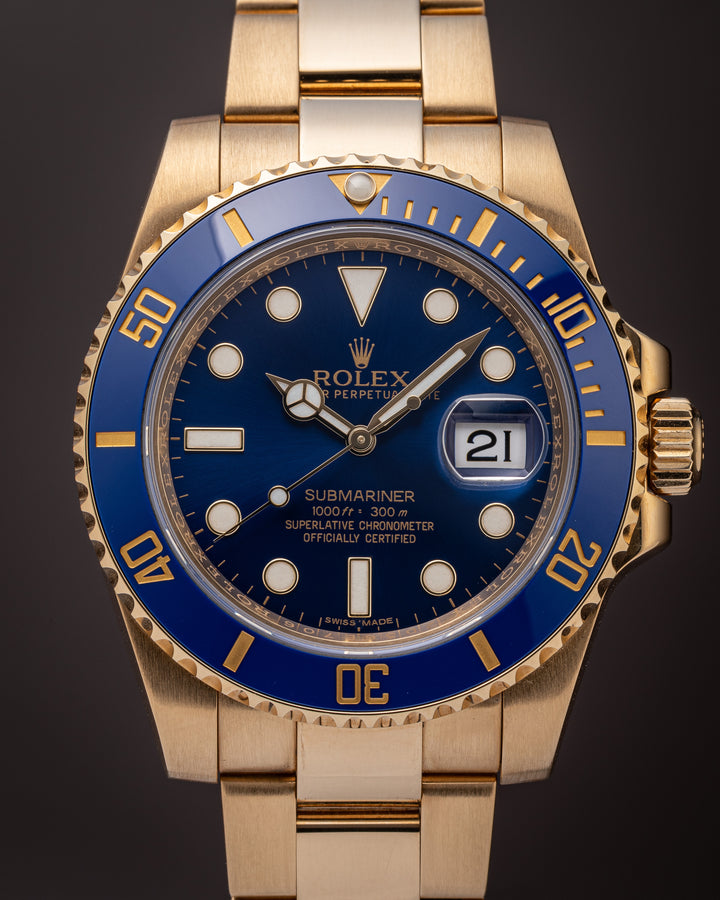 Rolex 18k Yellow Gold Submariner Date (116618LB)